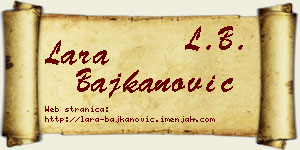 Lara Bajkanović vizit kartica